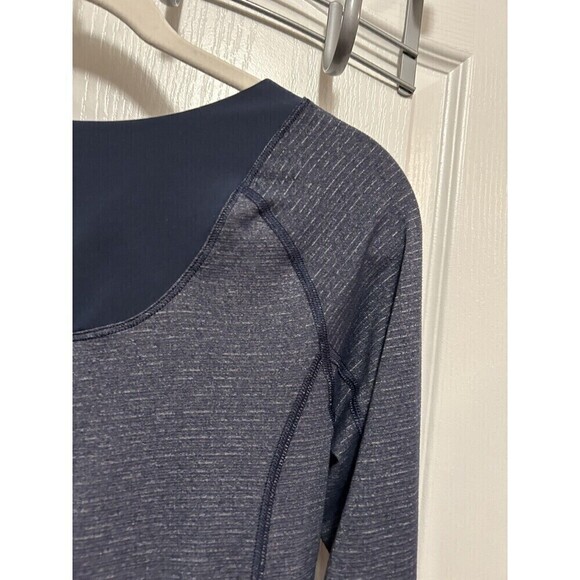 Lululemon Turn It Up Long Sleeve Top Thumbholes Heathered Inkwell Women’s 4 Blue - Picture 8 of 16